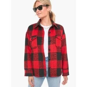 Pomander Place Tuckernuck Austen red buffalo plaid shirt jacket shacket Large